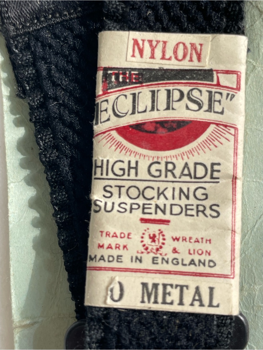 Vintage 1940s 'The Eclipse' High Grade Nylon Stocking Suspenders- England